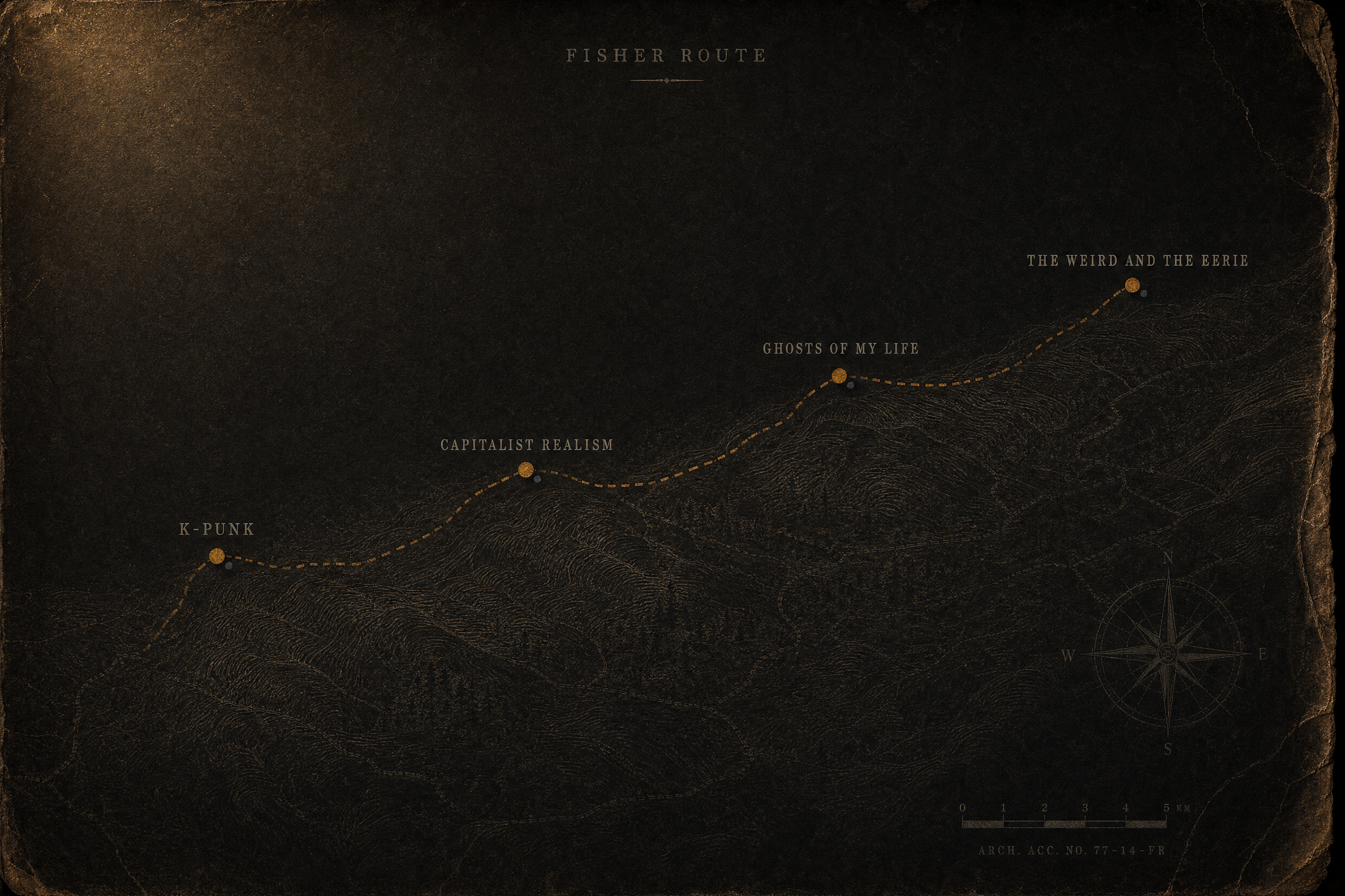 route map for Fisher Route: Mark Fisher and the CCRU, k-punk.abstractdynamics.org (archived homepage), Ghost Lemurs of Madagascar, Mark Fisher