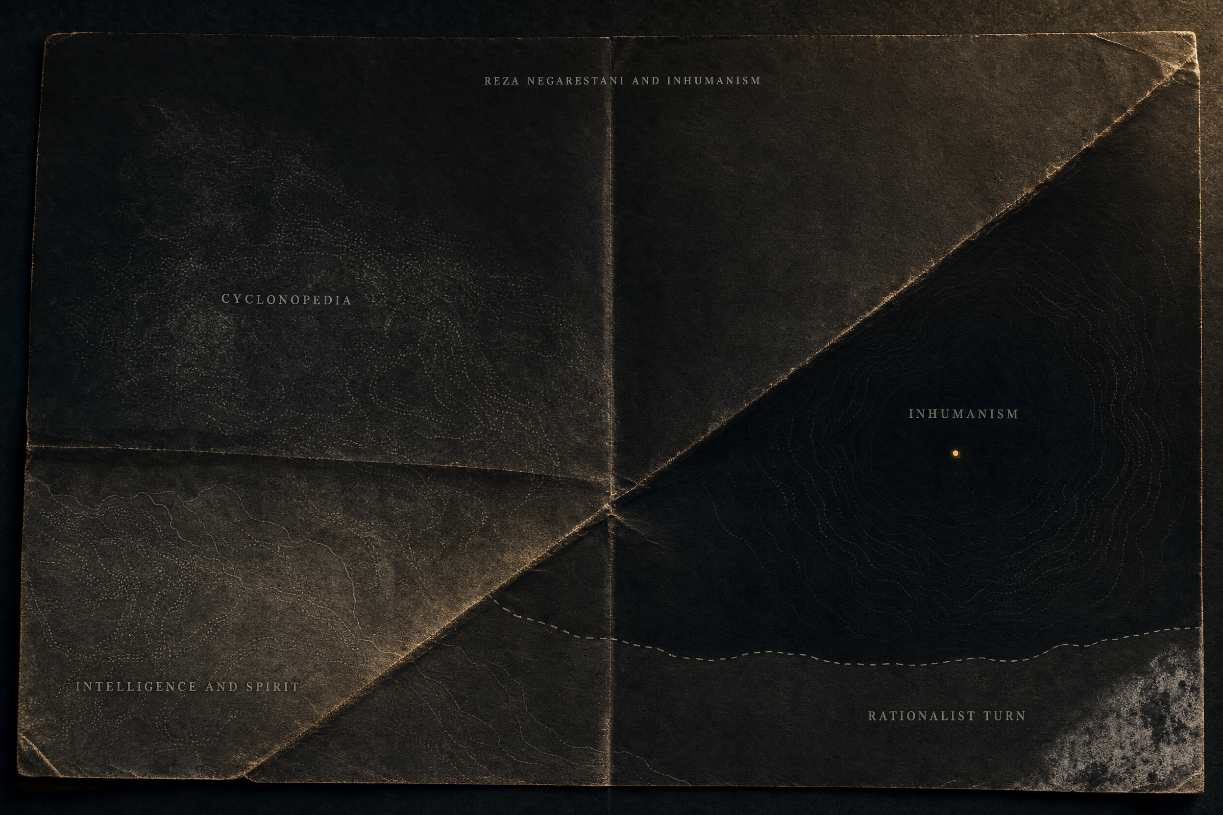 section cluster map for Reza Negarestani And Inhumanism: Accelerationism, Reza Negarestani, Reza Negarestani And Inhumanism: public editions and anchor texts, Reza Negarestani And Inhumanism: routes out and adjacent arguments