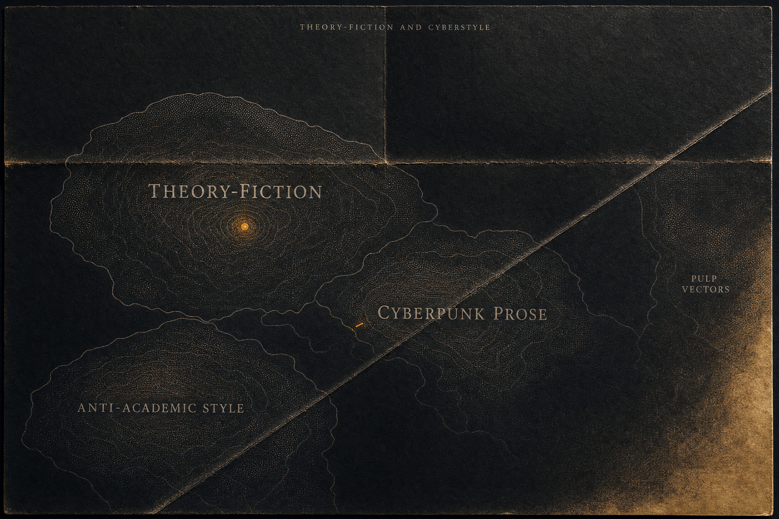 section cluster map for Theory-Fiction and Cyberstyle: Hyperstition, Numogram, Nick Land, Mark Fisher